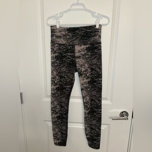 Athleta Black and Brown Textured Leggings